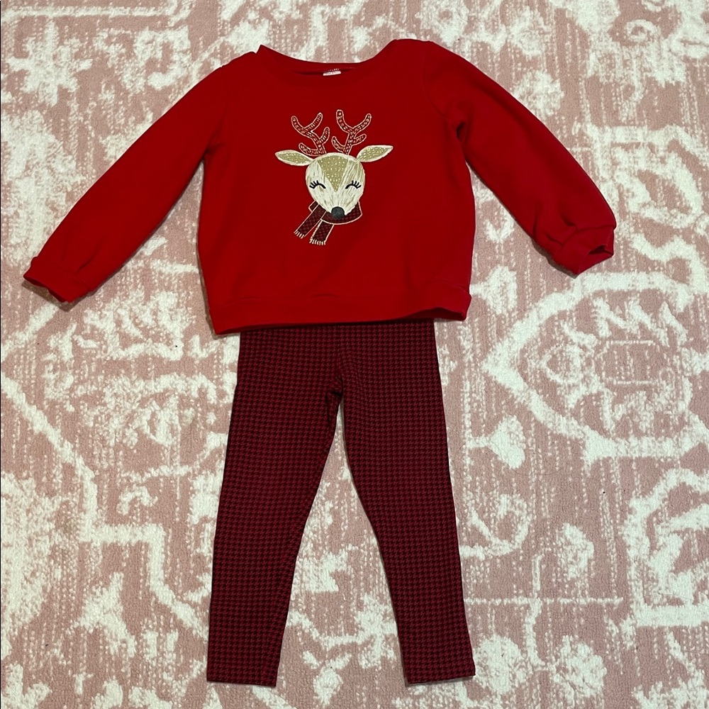 Carter’s Red Reindeer Sweater and Leggings Set